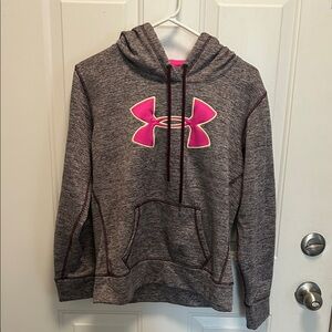LIKE NEW!! Under Armour Women's Heathered Gray and Neon Pink Sweater Size Small
